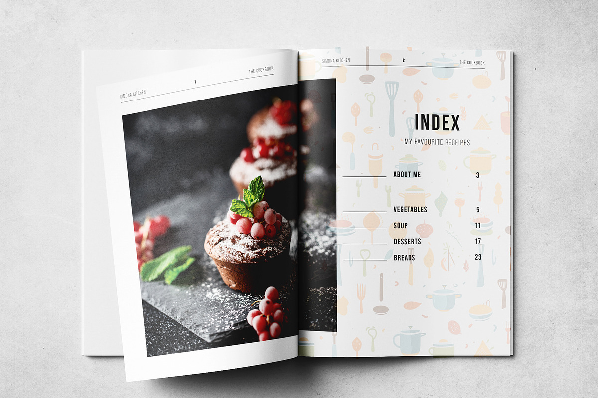 Cookbook Print Layout, a Brochure Template by Grkic Creative (Photo 2 of 13)