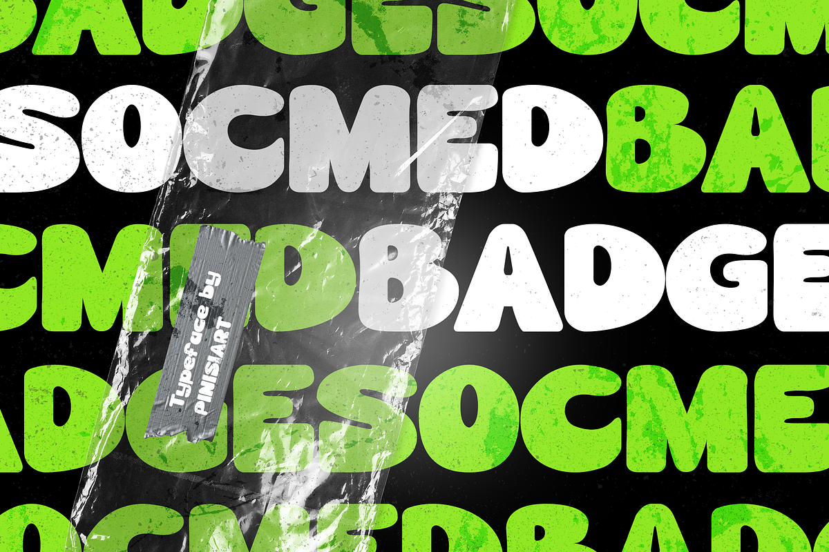 SOCMED BADGE – Display Font, a Font by Pinisi ART (Photo 1 of 10)