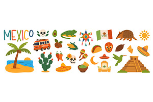 Mexico culture icons collection with, an Object Illustration by GraphiShop