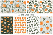 Autumn Pumpkins patterns set, a Pattern Graphic by Cozy pattern shop (Thumbnail 4 of 5)