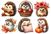 Autumn Hedgehog Clipart, an Illustration by Pixels.Craft (Thumbnail 3 of 7)