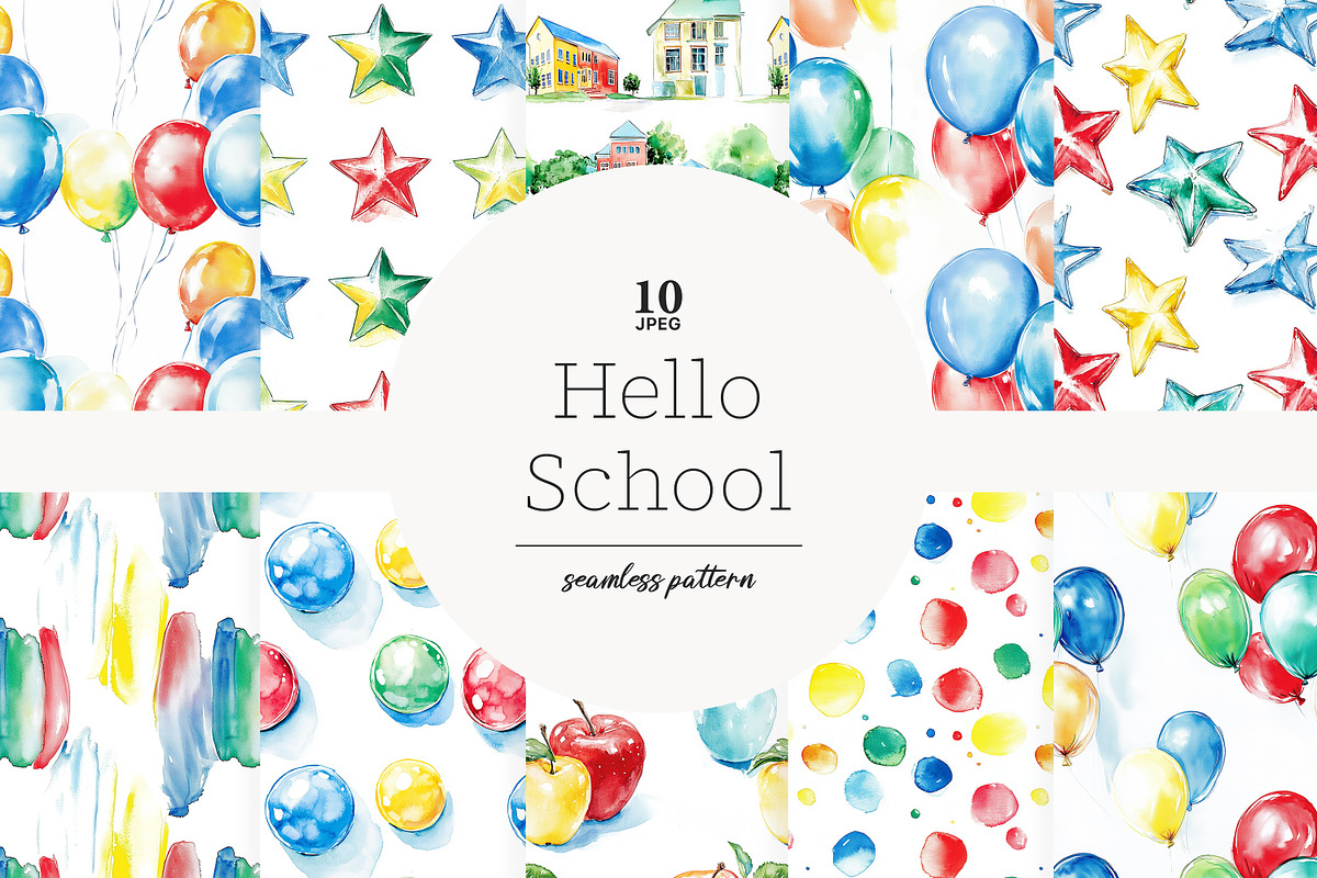 Back to School Paper Pattern Bundle, a Pattern Graphic by GlamArtZhanna (Photo 1 of 4)