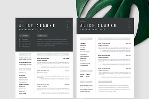 Resume Template 1, 2 Page Oslo