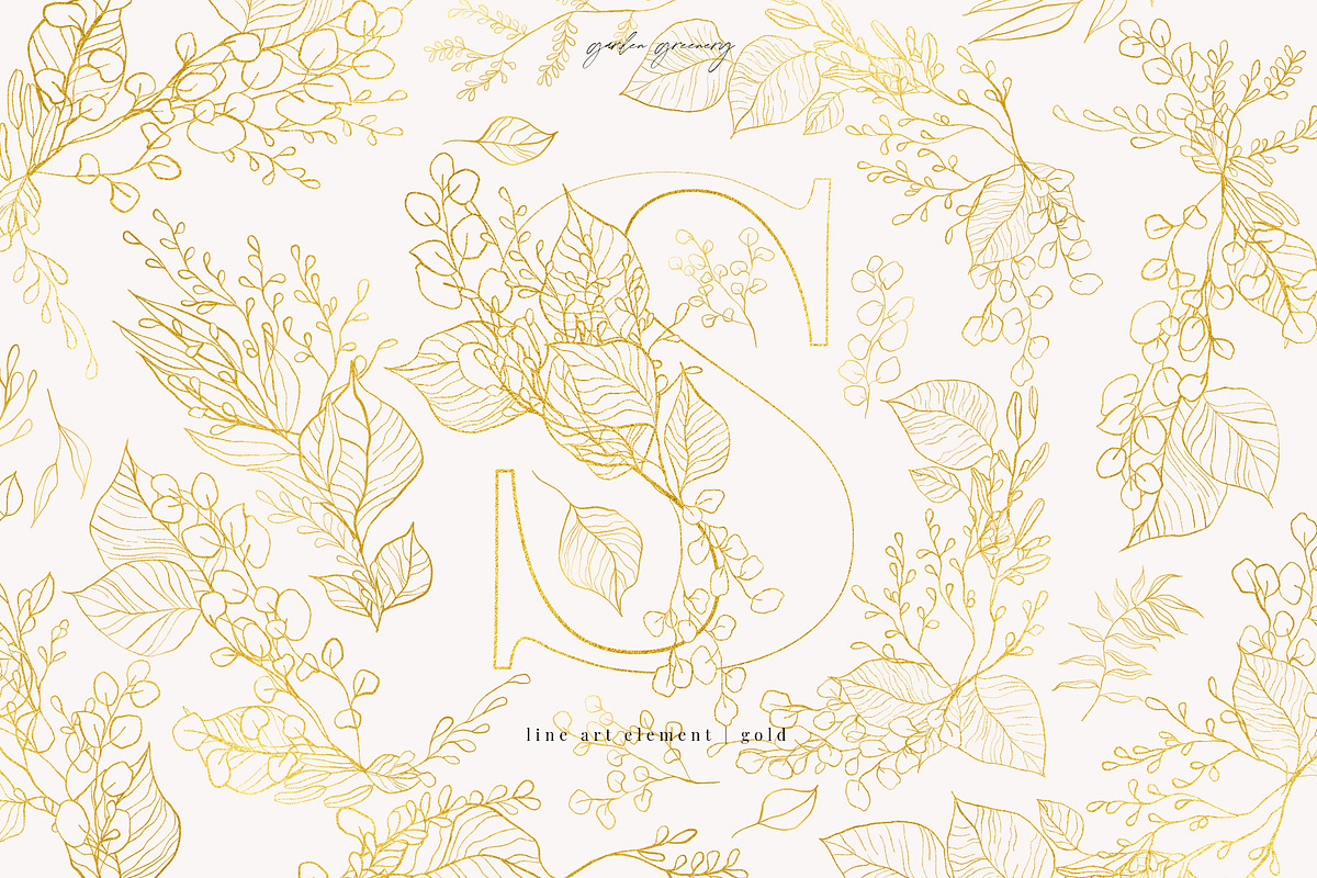 Line Art & Watercolour Greenery, an Illustration by January Bloom (Photo 3 of 22)