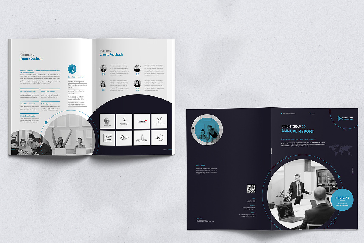 Annual Report Brochure Canva, a Brochure Template by TheBrightGrap (Photo 10 of 11)
