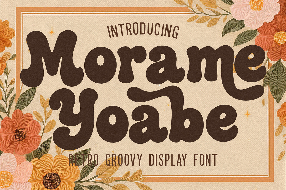 Morame Yoabe Retro Groovy Display, a Serif Font by Maulana Creative (Photo 1 of 7)