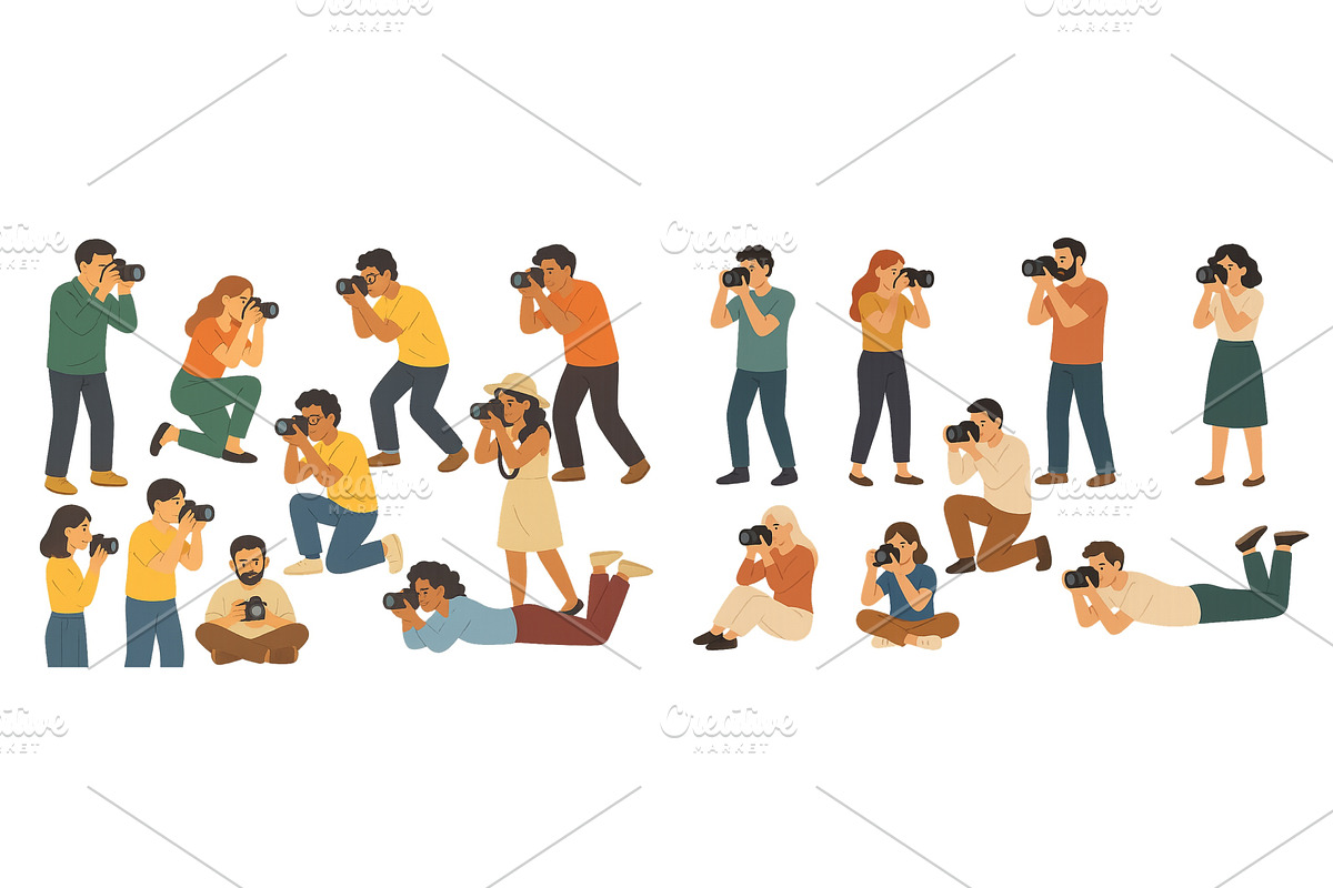Photographers capturing moments in a, an Illustration by ZinetroN