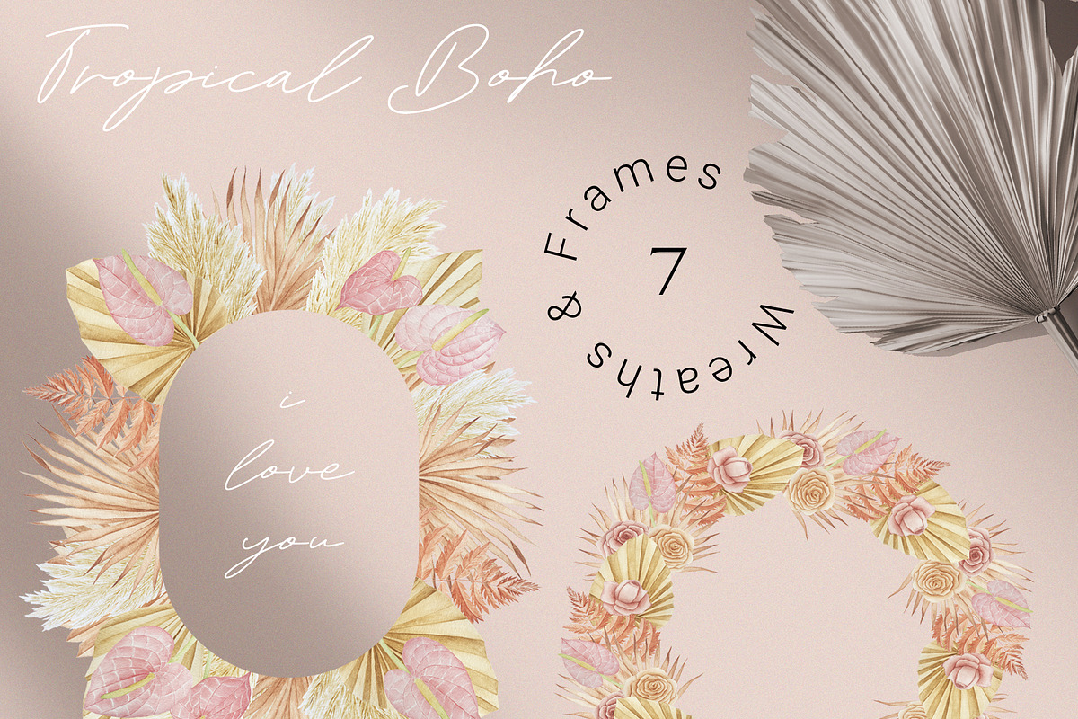 Tropical BOHO Watercolor Collection, a Decorative Illustration by Letters-Shmetters (Photo 7 of 10)