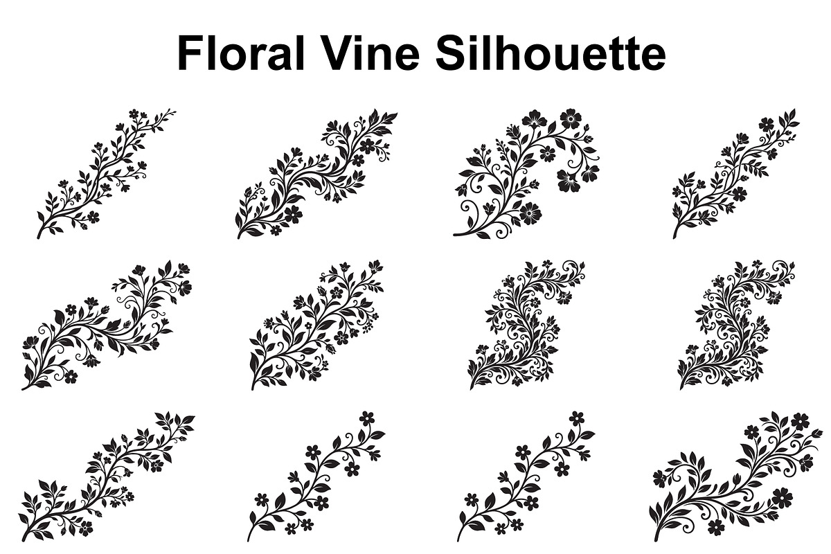 Elegant Floral Vine Silhouette, an Object Graphic by Creativeshirt (Photo 1 of 3)