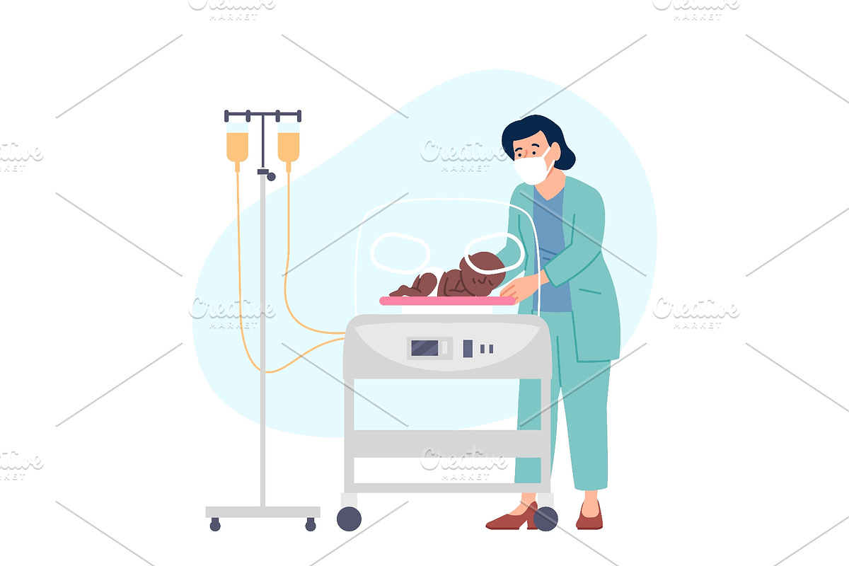 Neonatologist doctor. Neonatal, a Healthcare Illustration by LadadikArt (Photo 1 of 3)