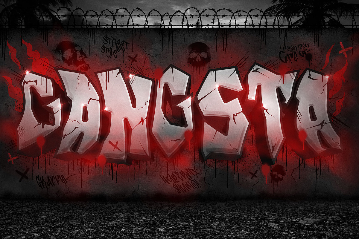 Graffiti Text Effects (10 PSD Files), a Layer Style Add-On by Hyperpix Productions (Photo 12 of 14)