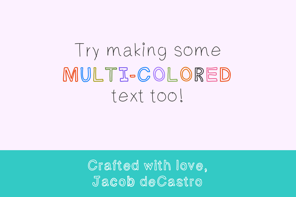 Upside Handwritten Outline Font preview 5