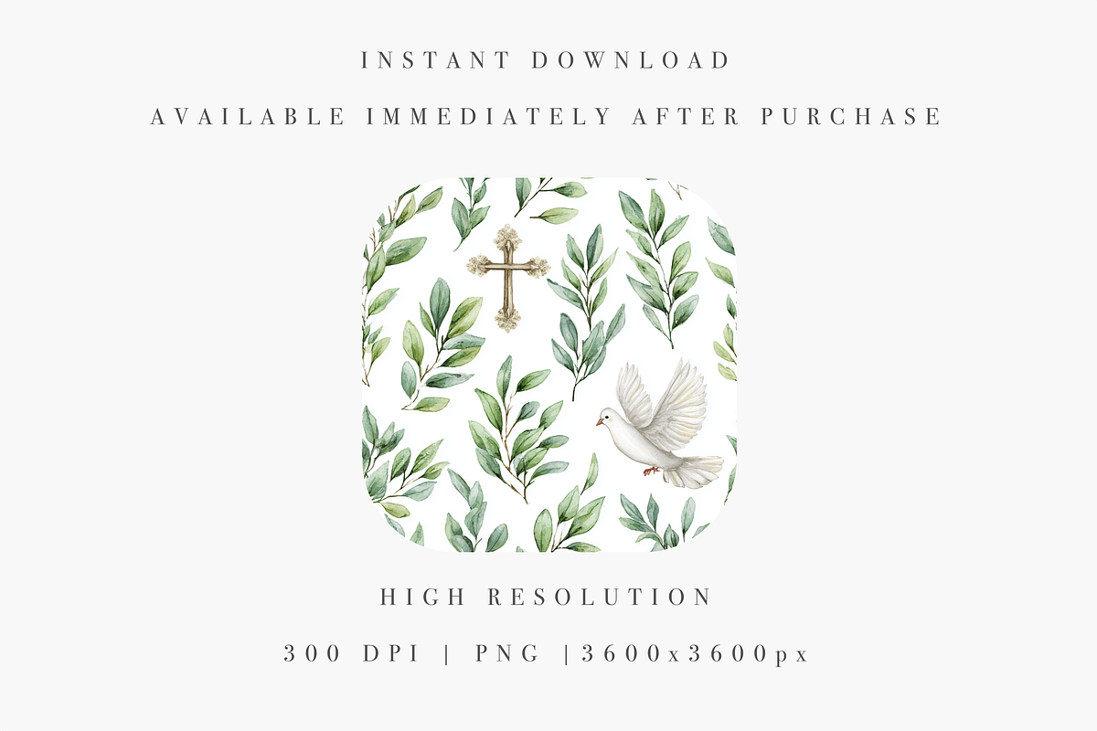 Christian Seamless Pattern, a Pattern Graphic by Pati Charm Studio (Photo 3 of 7)