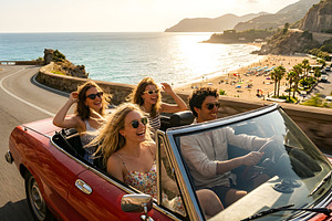 Beachside Road Trip with Friends, a Holiday Photo by nandinigraphics