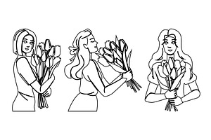 feminine tulip woman vector, a Person Illustration by pikepicture