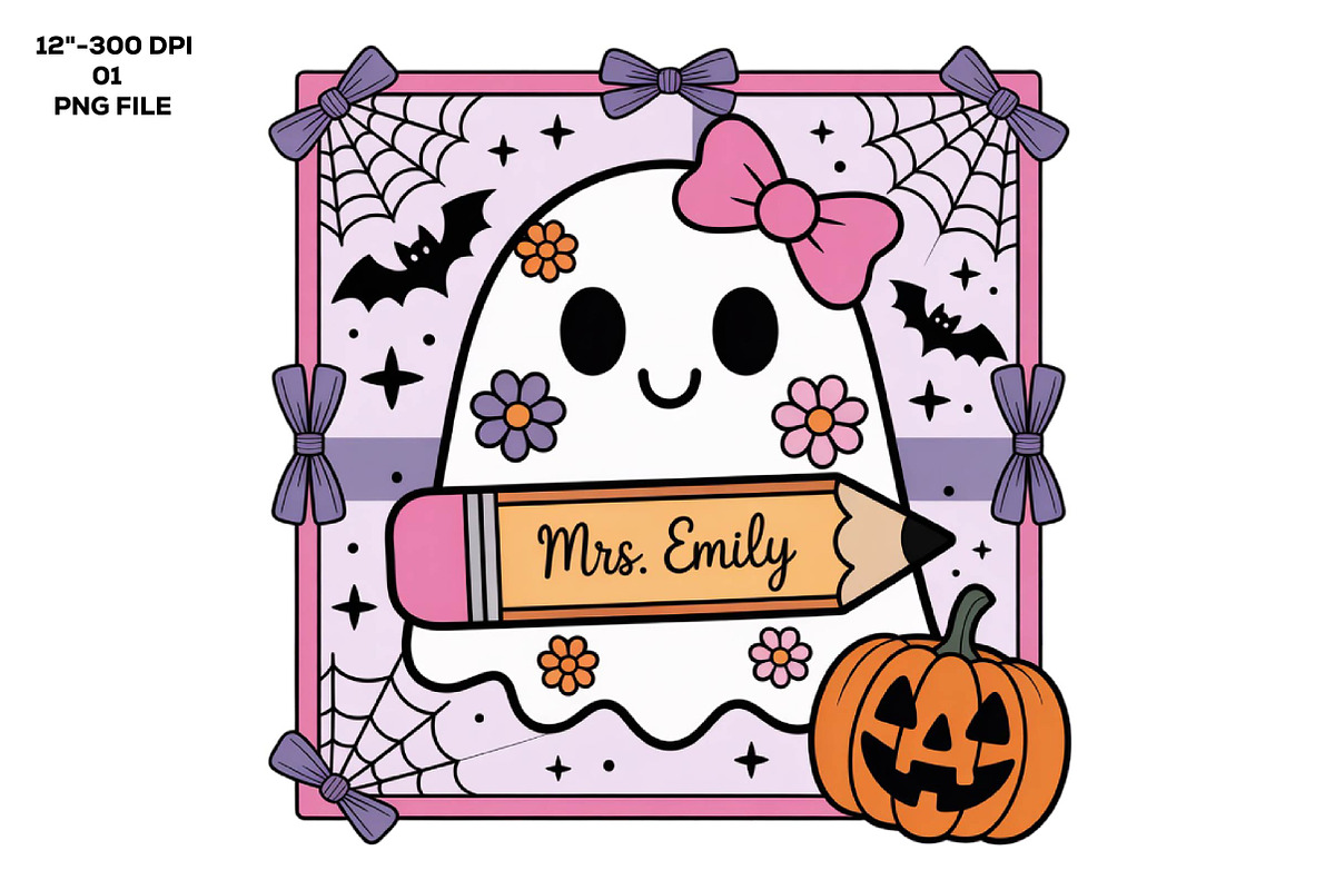 Custom Halloween Teacher Png, an Illustration by CreationArt (Photo 1 of 5)