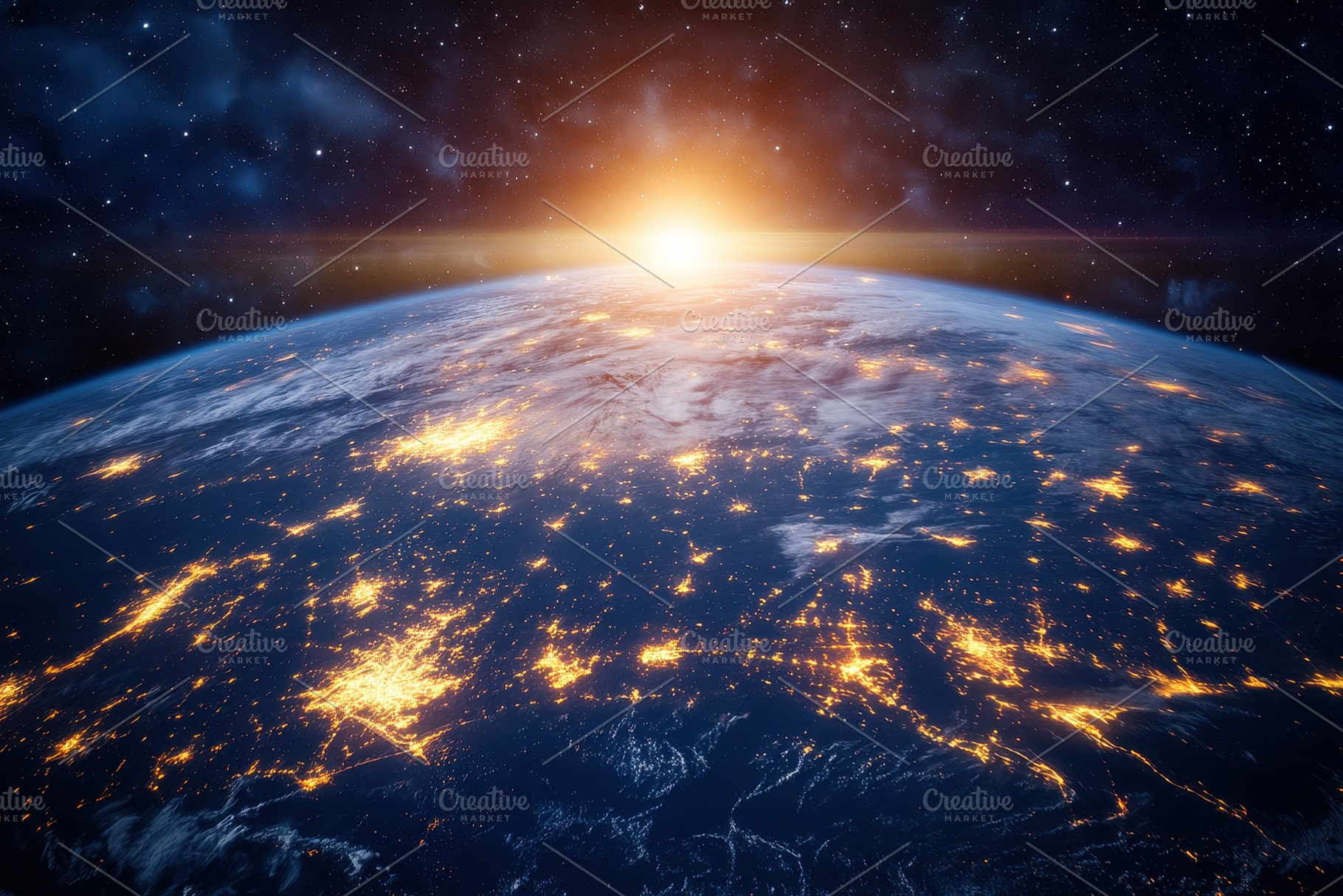 Panoramic shot of Earth from space, a Photo by Pavel_design