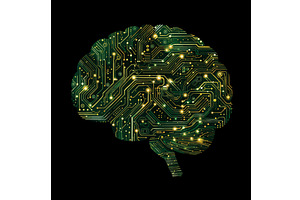Artificial intelligence brain made, a Technology Illustration by AlexArt
