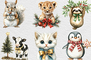 Cute Animal Christmas With Bow, an Illustration by Black Bird Studio (Thumbnail 6 of 6)