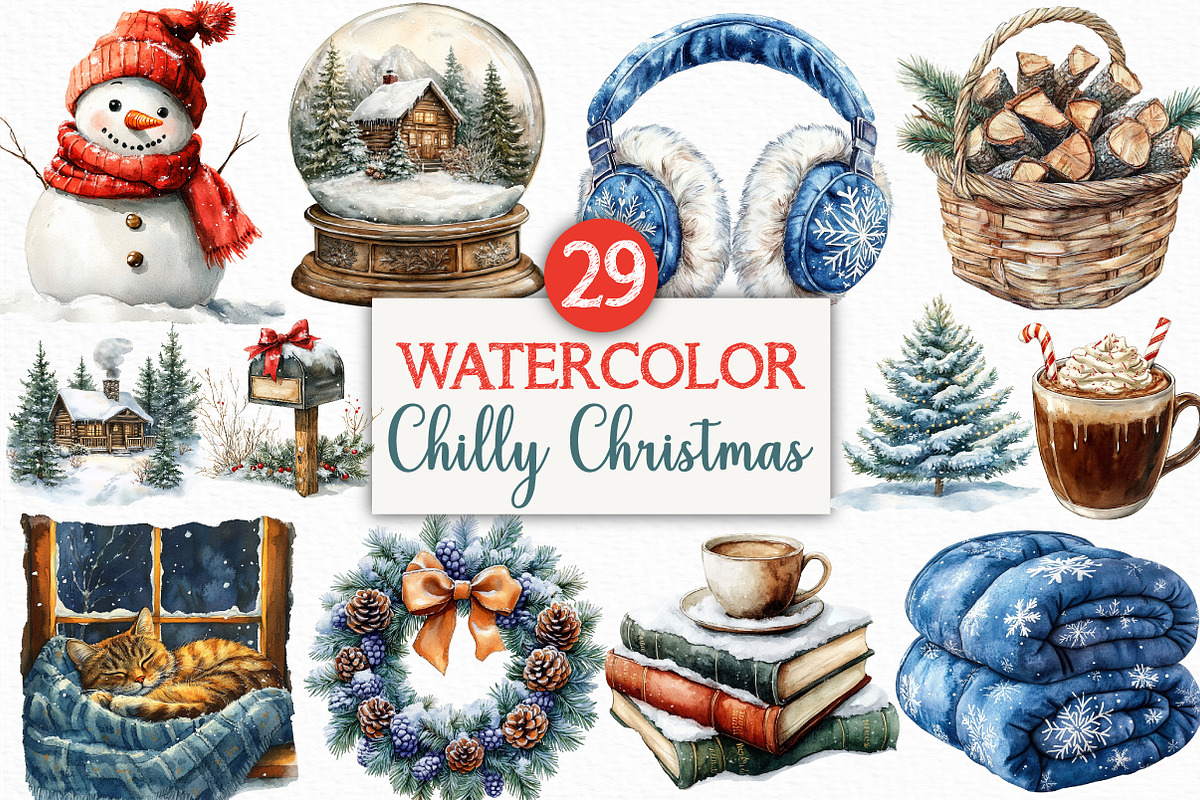 Chilly Christmas Day Clipart, an Illustration by Craft Nest (Photo 1 of 6)