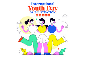 10 International Youth Day, a Person Illustration by denayunebgt