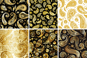Gold Paisley Seamless Patterns, a Pattern Graphic by PrintablesByFranklyn (Thumbnail 2 of 4)