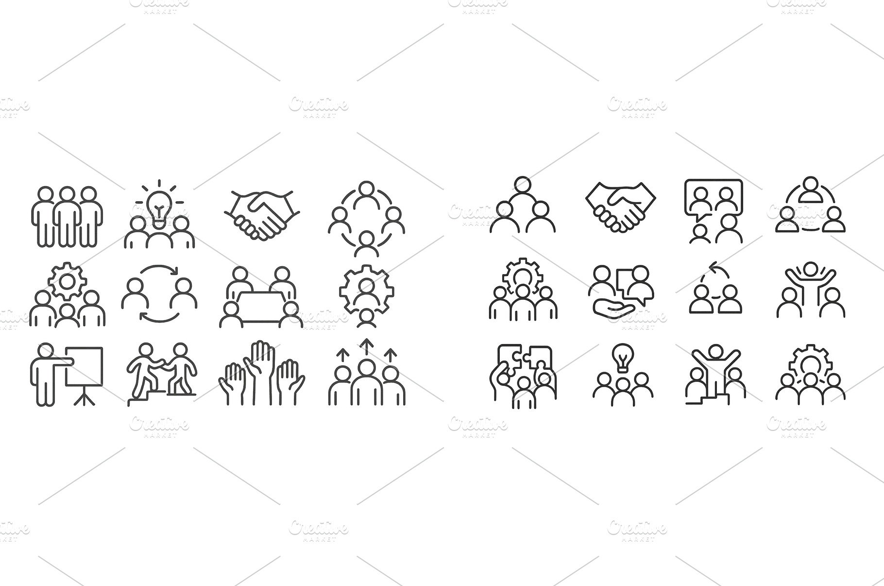 Icons representing teamwork, a Business Photo by ZinetroN