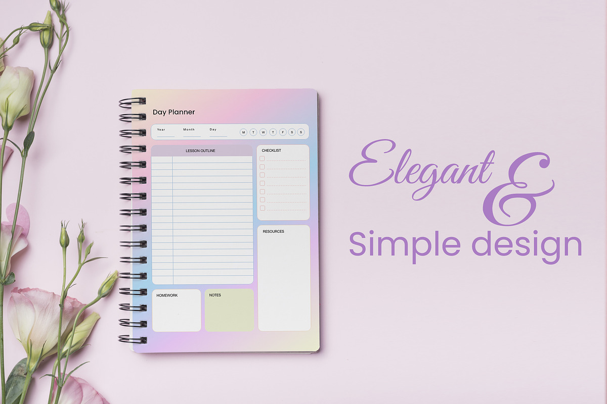 20 Elegant & Simple Teacher Planner, a Flyer Template by RioCloud (Photo 2 of 3)