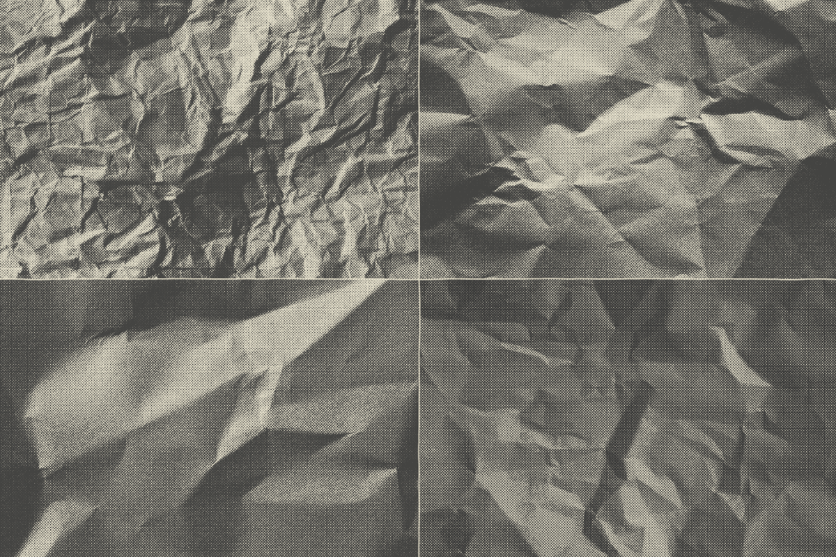 15 Crumpled Paper Halftone Textures preview 6