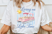 Lake Time Pontoon Boat PNG, a Seasonal Illustration by Sublimation Artist (Thumbnail 4 of 9)