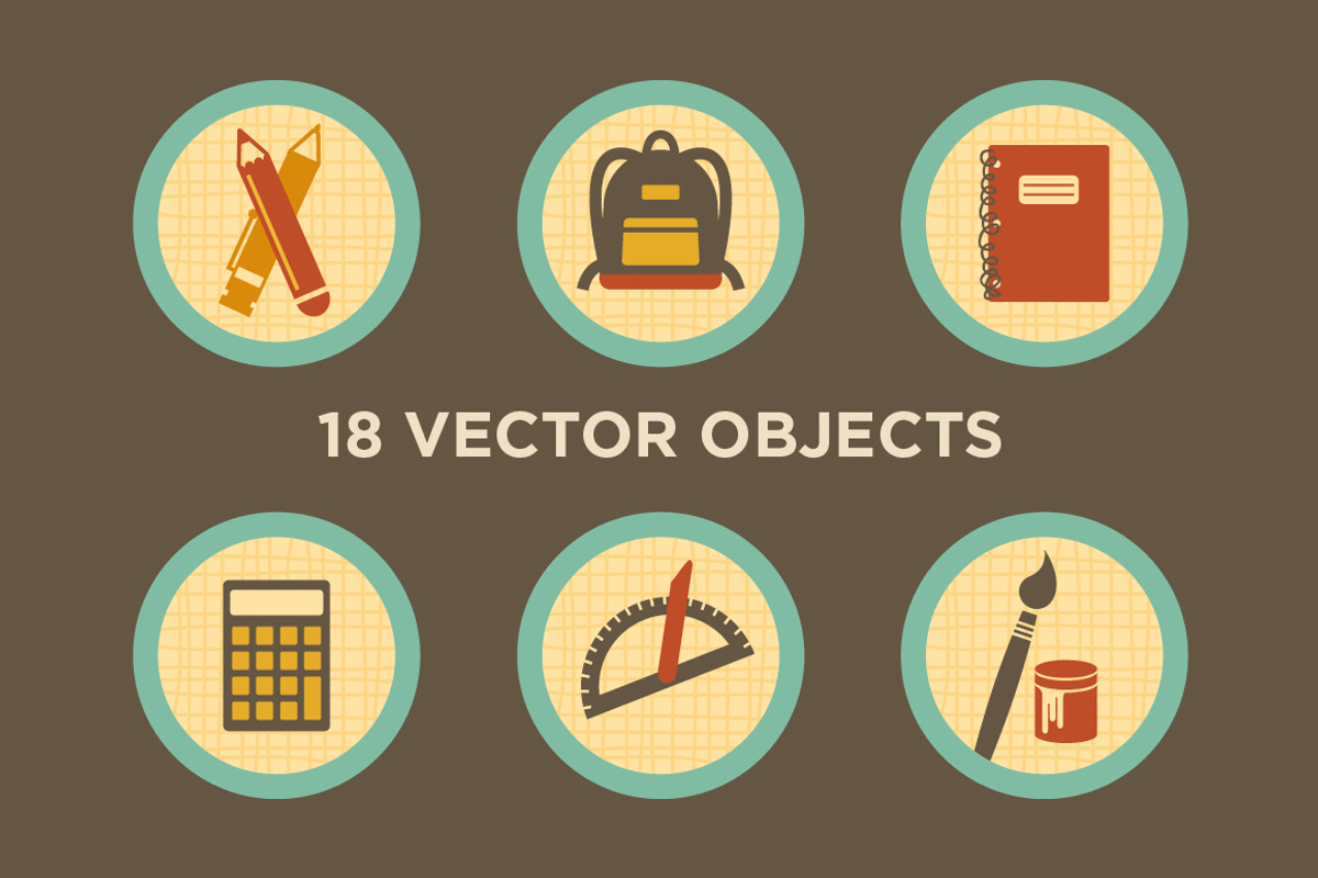 Things in School - 18 Vector Objects, an Education Illustration by Little Pixel Shop (Photo 1 of 5)