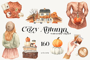 Cozy Autumn Watercolor, a Seasonal Illustration by LiChu Art (Thumbnail 1 of 20)
