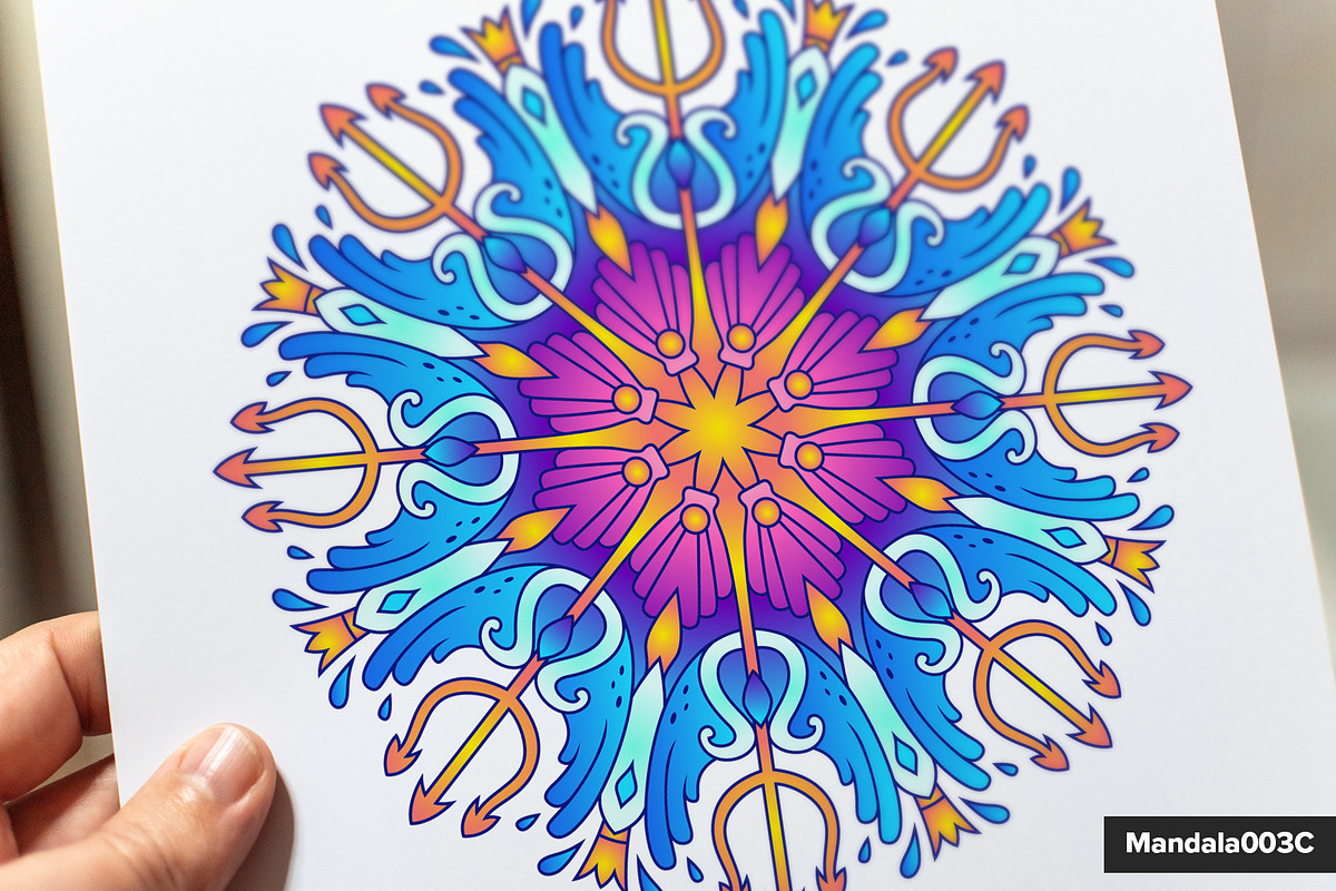 Mandala Vector Ornaments Bundle, a Decorative Illustration by pixaroma (Photo 14 of 43)
