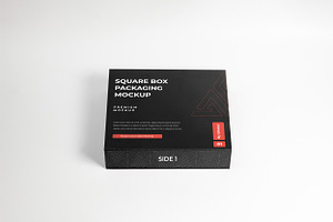 Square Box Packaging Mockup Set