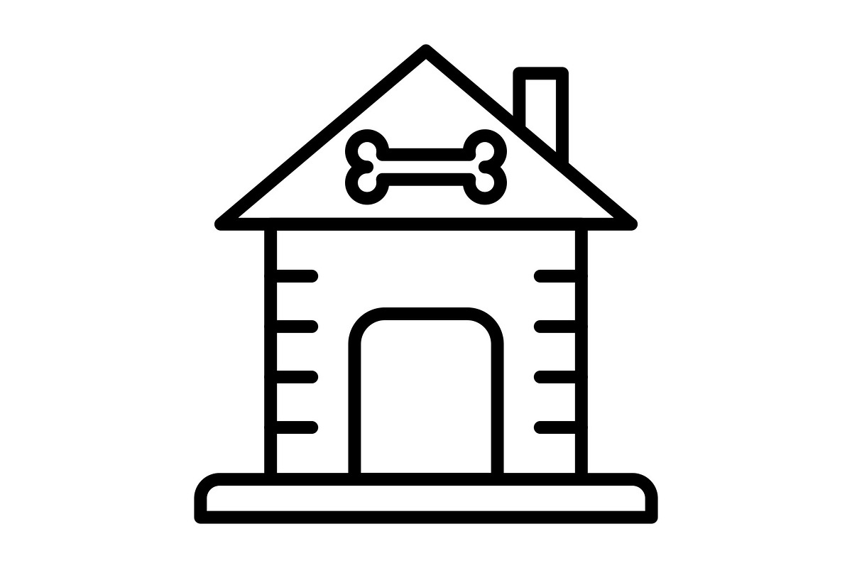 Dog House Line Icon, an Icon by Pexelpy