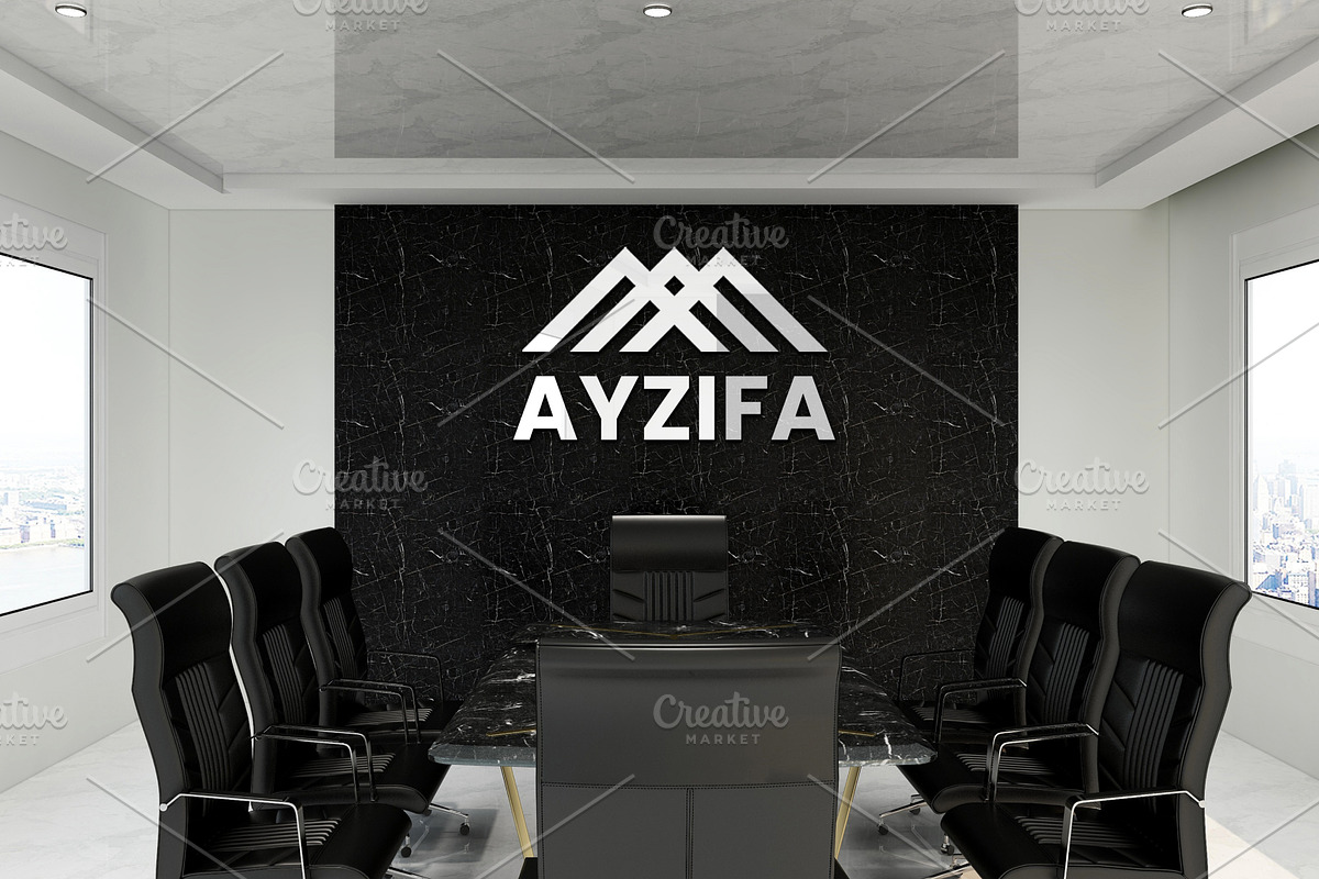 PSD Office Meeting Room Wall Mockup, a Product Mockup by Ayy (Photo 10 of 15)