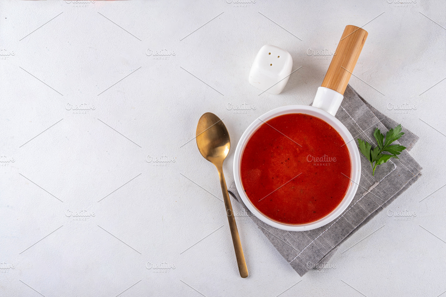 Tasty autumn seasonal tomato cream soup, a Food & Drink Photo by Rimma
