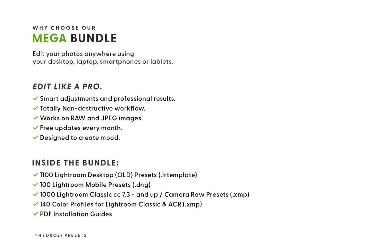 2000+ Lightroom Presets BUNDLE SALE, an Action Add-On by Hydrozi Presets (Photo 2 of 59)