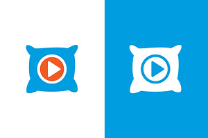 Pillow and button play logo, a Technology Illustration by GraphiShop