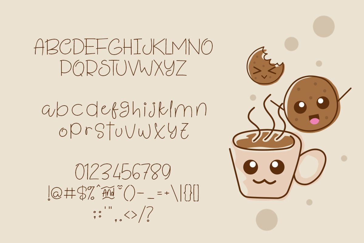 Coffee and Cookie Font preview 5