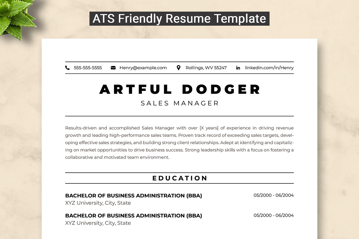 Sales Manager Resume Template, a Resume Template by ResumeInventor (Photo 1 of 9)