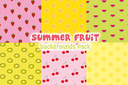 Summer fruit backgrounds pack, a Pattern Graphic by María Arencibia (Thumbnail 1 of 7)