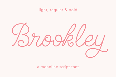 Brookley - Monoline Script Font