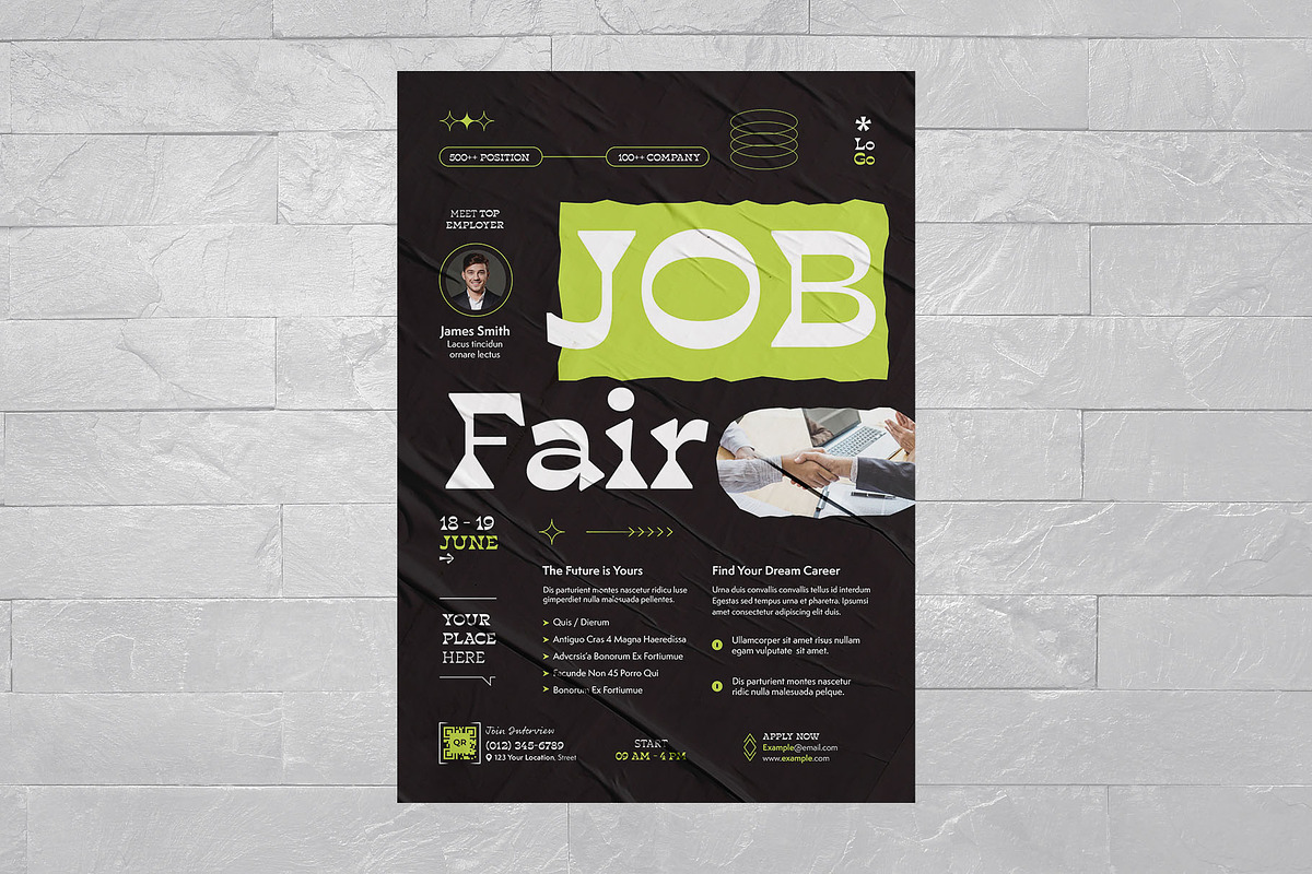 Job Fair Recruitment Flyer, a Flyer Template by BrandPacks