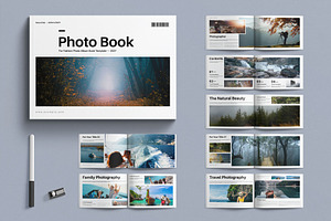 Photo Album Book Layout Landscape, a Magazine Template by E-Type