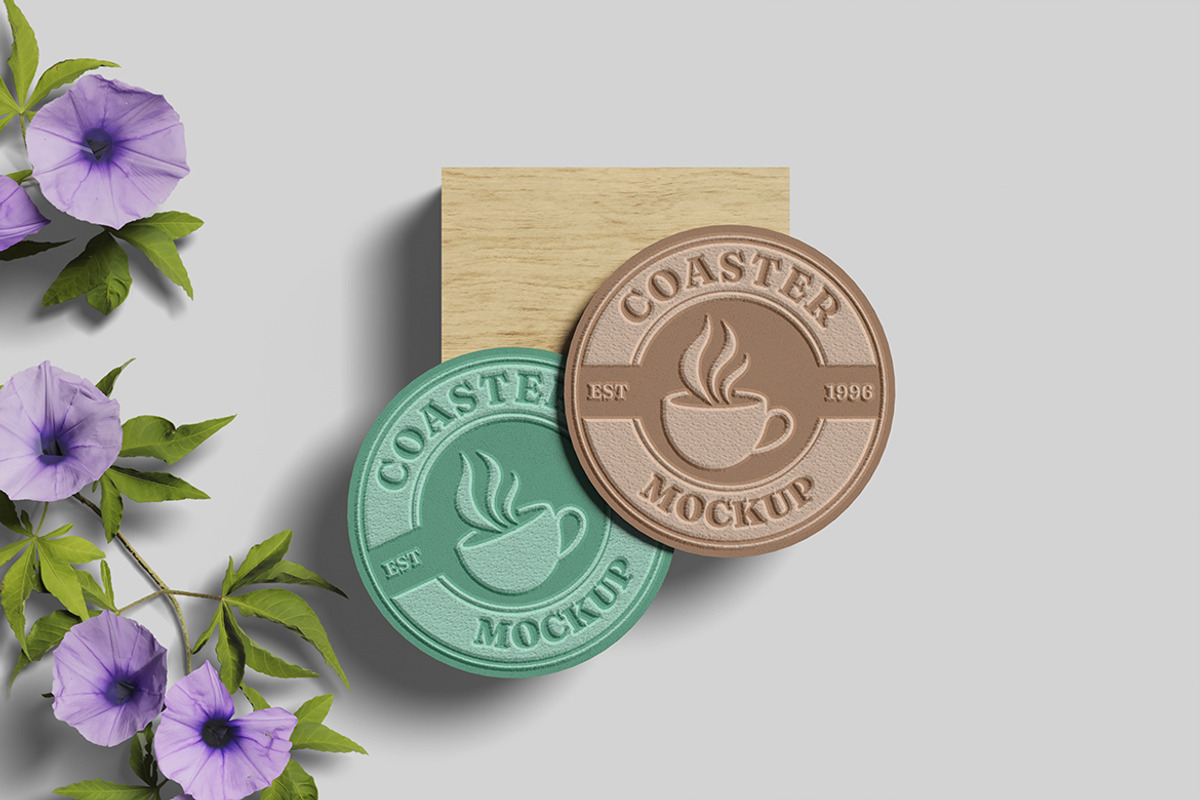 Clean Coaster Branding Mockup, an Advertising Mockup by My Code Std (Photo 2 of 6)