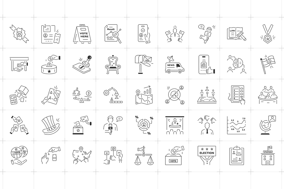 Animated US Elections Icons, an Outline Icon by Prosymbols (Photo 4 of 7)