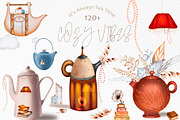 COZY VIBES Tea party Clipart Creator, a Food Illustration by ArtOLB (Thumbnail 1 of 11)