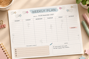 Weekly Planner Printable Editab A4A3, a Flyer Template by Star Graphic Design