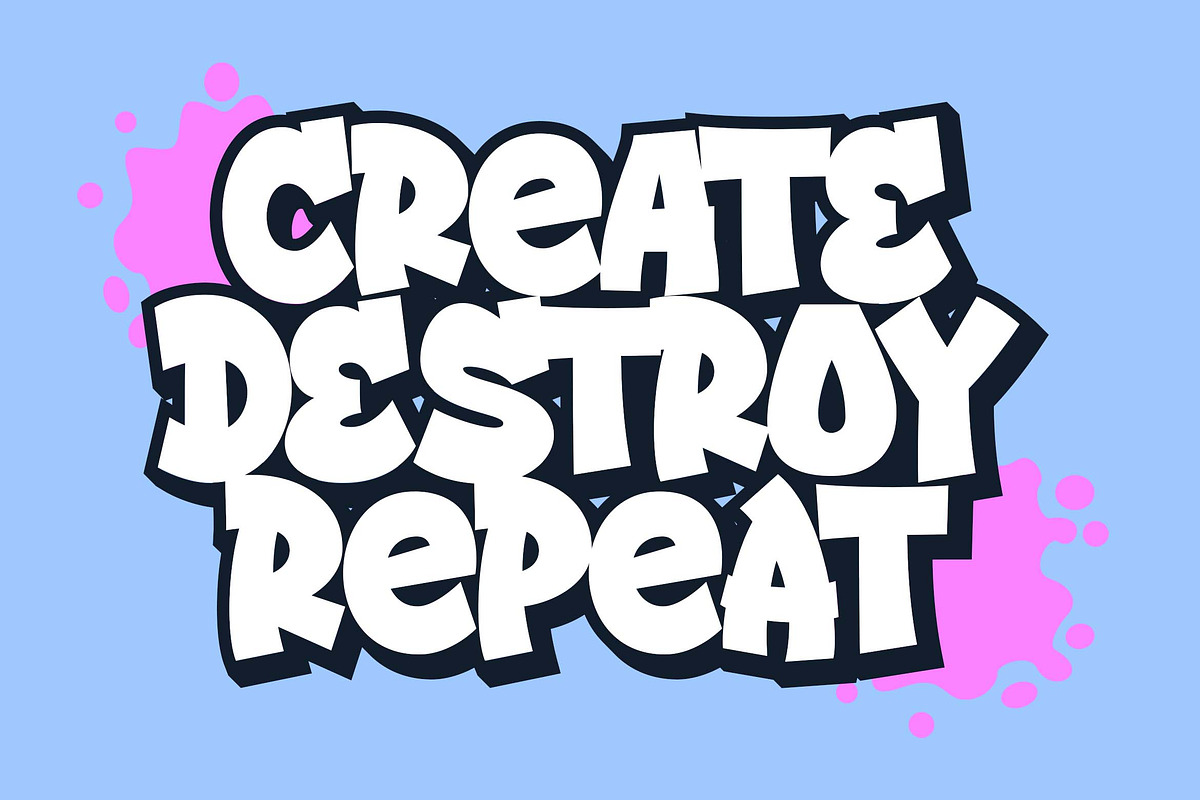 Street Drips - Graffiti Cartoon font, a Sans Serif Font by Blankids Studio (Photo 2 of 10)